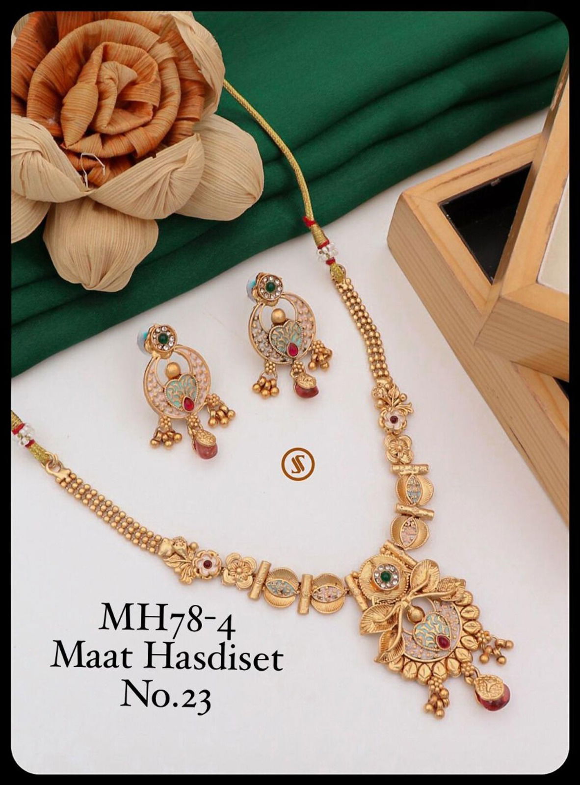 08 Mh Brass High Gold Matte Hasadi Set Wholesale Price In Surat